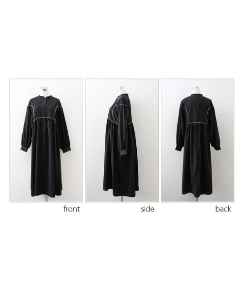 MODE ROBE(モードローブ)の「バイカラーステッチウエストタックワンピース(ワンピース・レディース・ブラック/ベージュ・FREE)」の22枚目の写真