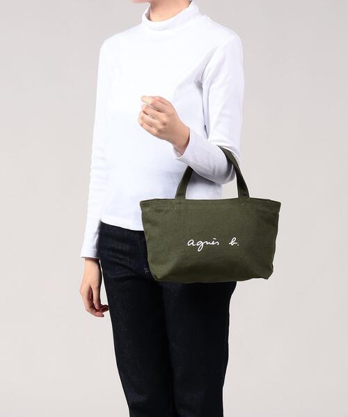 agnes b.（アニエスベー）の「WEB限定 ロゴトートバッグ GO03－02（ハンドバッグ・レディース・カーキ・FREE）」の6枚目の写真
