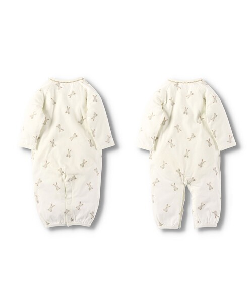 BRANSHES（ブランシェス）の「うさぎ柄肌着付き2WAYオール（ロンパース・キッズ・オフホワイト/ピンク・FREE）」の5枚目の写真