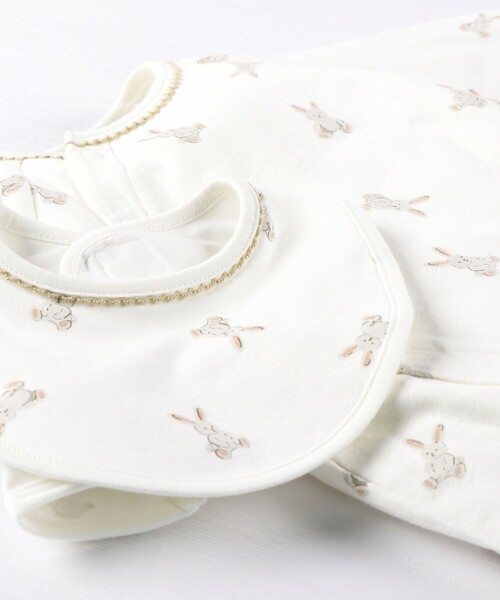 BRANSHES（ブランシェス）の「うさぎ柄肌着付き2WAYオール（ロンパース・キッズ・オフホワイト/ピンク・FREE）」の8枚目の写真