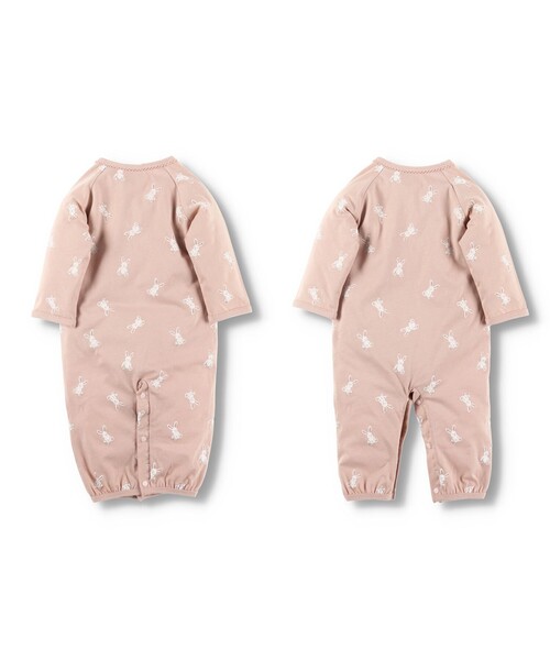 BRANSHES（ブランシェス）の「うさぎ柄肌着付き2WAYオール（ロンパース・キッズ・オフホワイト/ピンク・FREE）」の6枚目の写真