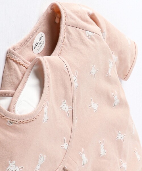 BRANSHES（ブランシェス）の「うさぎ柄肌着付き2WAYオール（ロンパース・キッズ・オフホワイト/ピンク・FREE）」の9枚目の写真