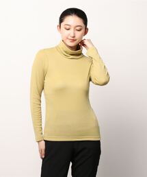 PAGE ONE ひまわりオイル加工シャーリングタートル長袖