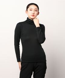 PAGE ONE ひまわりオイル加工シャーリングタートル長袖