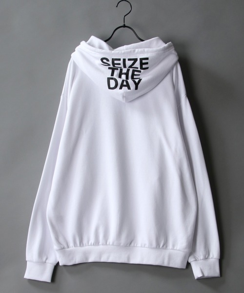 SITRY（シトリー）の「wide silhouette hood logo sweat hoodie/ワイドシルエット フードロゴ スウェット フーディー/パーカー（パーカー・メンズ・ブラック/杢グレー/パープル/グリーン/オフホワイト・L/M）」の20枚目の写真