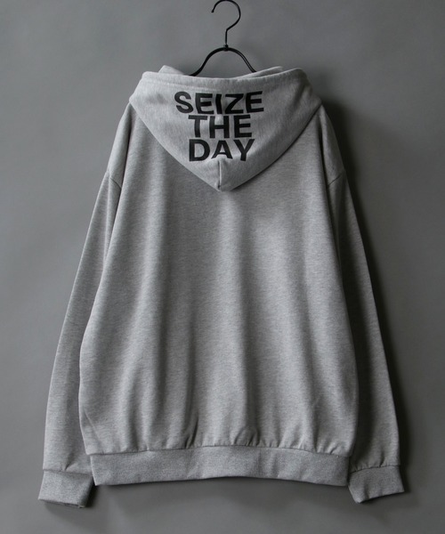 SITRY（シトリー）の「wide silhouette hood logo sweat hoodie/ワイドシルエット フードロゴ スウェット フーディー/パーカー（パーカー・メンズ・ブラック/杢グレー/パープル/グリーン/オフホワイト・L/M）」の22枚目の写真