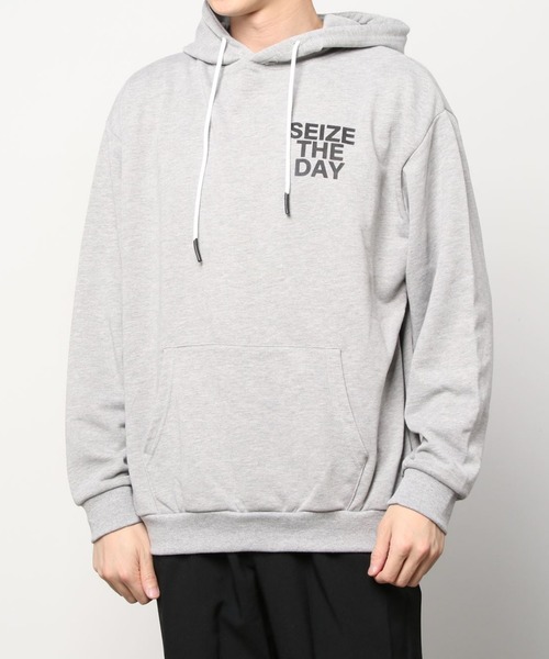 SITRY（シトリー）の「wide silhouette hood logo sweat hoodie/ワイドシルエット フードロゴ スウェット フーディー/パーカー（パーカー・メンズ・ブラック/杢グレー/パープル/グリーン/オフホワイト・L/M）」の7枚目の写真