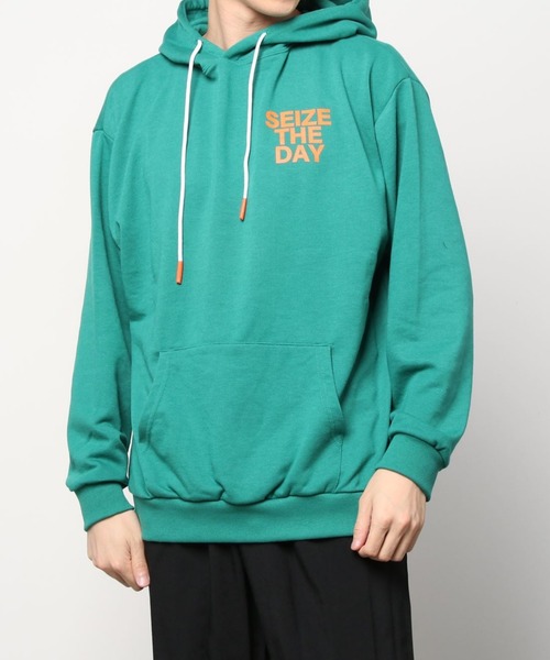 SITRY（シトリー）の「wide silhouette hood logo sweat hoodie/ワイドシルエット フードロゴ スウェット フーディー/パーカー（パーカー・メンズ・ブラック/杢グレー/パープル/グリーン/オフホワイト・L/M）」の8枚目の写真