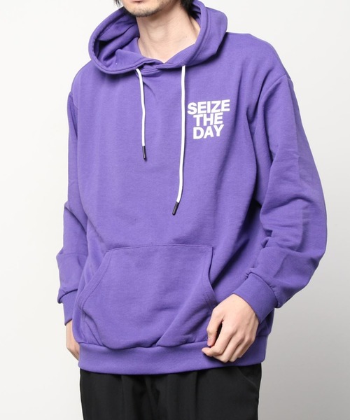 SITRY（シトリー）の「wide silhouette hood logo sweat hoodie/ワイドシルエット フードロゴ スウェット フーディー/パーカー（パーカー・メンズ・ブラック/杢グレー/パープル/グリーン/オフホワイト・L/M）」の9枚目の写真