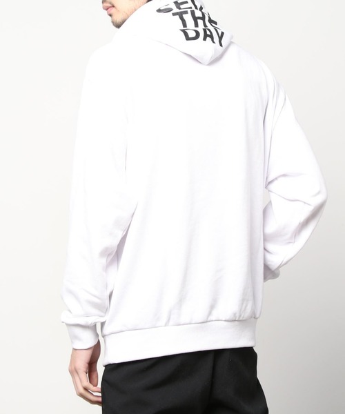SITRY（シトリー）の「wide silhouette hood logo sweat hoodie/ワイドシルエット フードロゴ スウェット フーディー/パーカー（パーカー・メンズ・ブラック/杢グレー/パープル/グリーン/オフホワイト・L/M）」の10枚目の写真