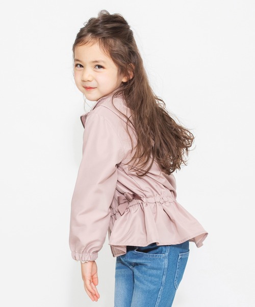 BRANSHES（ブランシェス）の「【撥水加工】裾フリルウィンドブレーカー（ナイロンジャケット・キッズ・ネイビー/ピンク・90cm/100cm/110cm/120cm/130cm/140cm/150cm）」の5枚目の写真