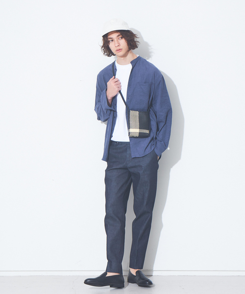 VARISISTA Global Studio（ヴァリジスタ グローバルスタジオ）の「【VARISISTA Global Studio 別注】メルカド スクエアショルダー（ショルダーバッグ・メンズ・ベージュ/ブラック/ブルー・フリー）」の5枚目の写真