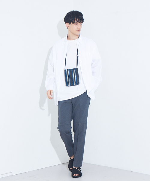 VARISISTA Global Studio（ヴァリジスタ グローバルスタジオ）の「【VARISISTA Global Studio 別注】メルカド スクエアショルダー（ショルダーバッグ・メンズ・ベージュ/ブラック/ブルー・フリー）」の7枚目の写真