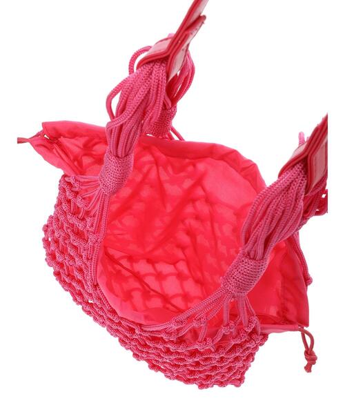 Green Parks(グリーンパークス)の「フィッシュネットバッグ*(トートバッグ・レディース・ピンク/オレンジ/グリーン・FREE)」の11枚目の写真