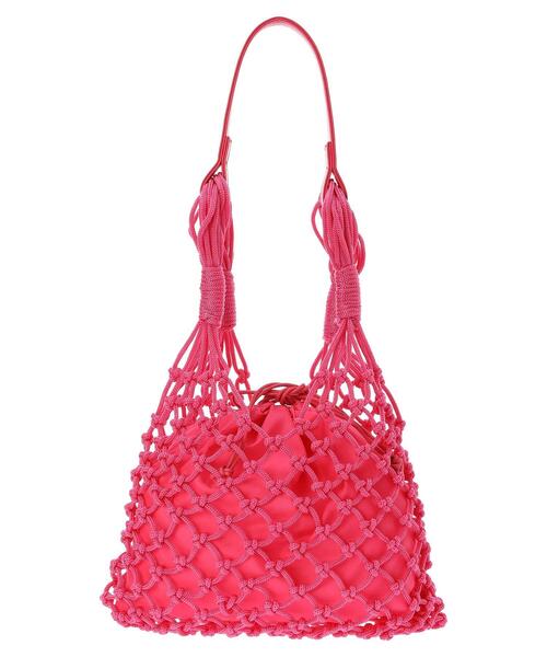 Green Parks(グリーンパークス)の「フィッシュネットバッグ*(トートバッグ・レディース・ピンク/オレンジ/グリーン・FREE)」の2枚目の写真