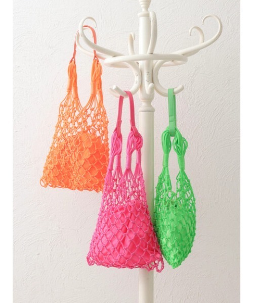 Green Parks(グリーンパークス)の「フィッシュネットバッグ*(トートバッグ・レディース・ピンク/オレンジ/グリーン・FREE)」の18枚目の写真