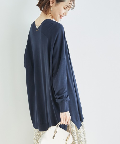 ROPE' PICNIC(ロペピクニック)の「【WEB限定カラー:ネイビー】UVカット&洗濯機OK/Aラインカーディガン(カーディガン/ボレロ・レディース・ブラック/ライトグレー/ネイビー/パープル/マスタード/ダークブラウン/ライトグリーン・38)」の5枚目の写真