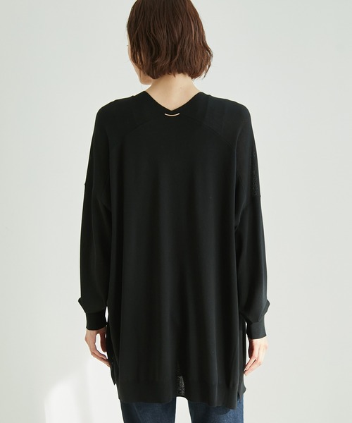 ROPE' PICNIC(ロペピクニック)の「【WEB限定カラー:ネイビー】UVカット&洗濯機OK/Aラインカーディガン(カーディガン/ボレロ・レディース・ブラック/ライトグレー/ネイビー/パープル/マスタード/ダークブラウン/ライトグリーン・38)」の11枚目の写真