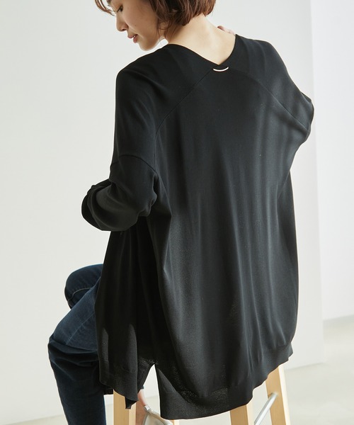 ROPE' PICNIC(ロペピクニック)の「【WEB限定カラー:ネイビー】UVカット&洗濯機OK/Aラインカーディガン(カーディガン/ボレロ・レディース・ブラック/ライトグレー/ネイビー/パープル/マスタード/ダークブラウン/ライトグリーン・38)」の21枚目の写真