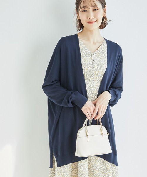ROPE' PICNIC(ロペピクニック)の「【WEB限定カラー:ネイビー】UVカット&洗濯機OK/Aラインカーディガン(カーディガン/ボレロ・レディース・ブラック/ライトグレー/ネイビー/パープル/マスタード/ダークブラウン/ライトグリーン・38)」の10枚目の写真