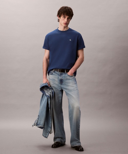 【CK Jeans】 リラックス フィット ロゴ 長袖 Tシャツ Calvin Klein リラックスフィット ロゴ ロングTシャツ 全3色