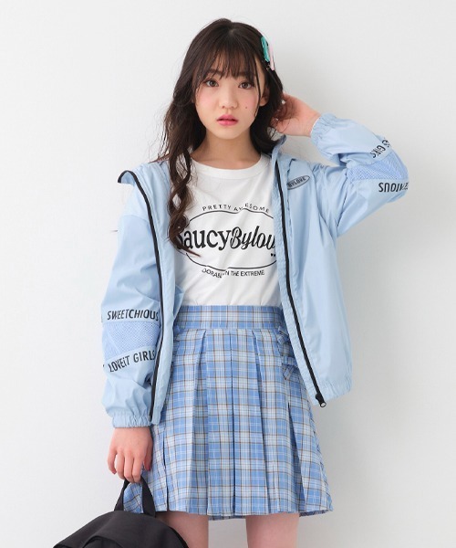 by LOVEiT(バイラビット)の「袖メッシュパーカ(その他アウター・キッズ・サックスブルー/ピンク/オフホワイト・160cm/130cm/140cm/120cm/150cm)」の2枚目の写真