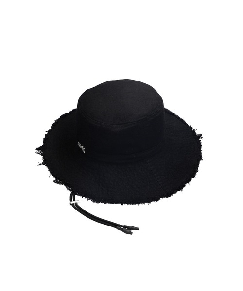 X-girl(エックスガール)の「MILLS LOGO RESORT HAT(ハット・レディース・ブラック/ベージュ・ONE SIZE)」の3枚目の写真