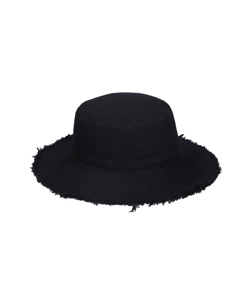X-girl(エックスガール)の「MILLS LOGO RESORT HAT(ハット・レディース・ブラック/ベージュ・ONE SIZE)」の4枚目の写真