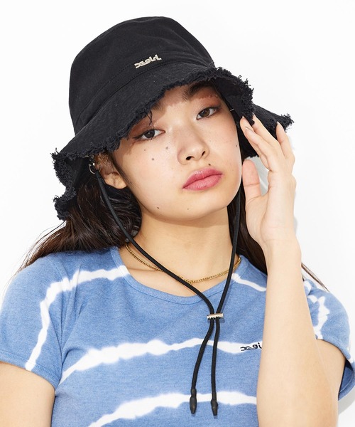 X-girl(エックスガール)の「MILLS LOGO RESORT HAT(ハット・レディース・ブラック/ベージュ・ONE SIZE)」の16枚目の写真