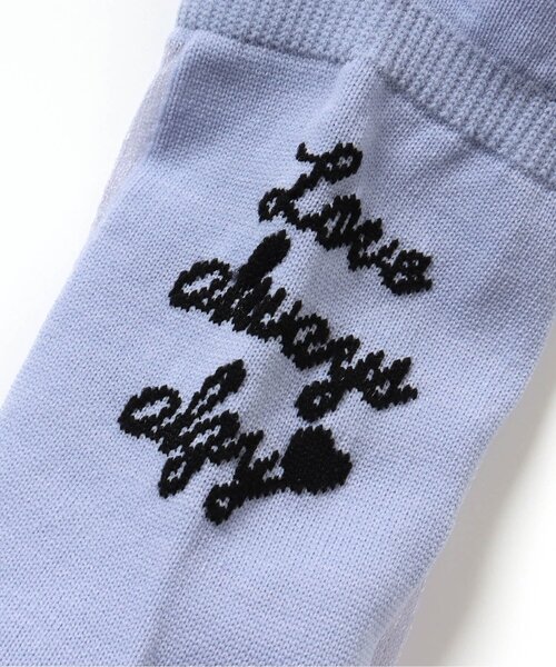 algy（アルジー）の「バックロゴシースルークルーソックス（ソックス/靴下・キッズ・ラベンダー/オフホワイト/サックスブルー・21/24）」の5枚目の写真