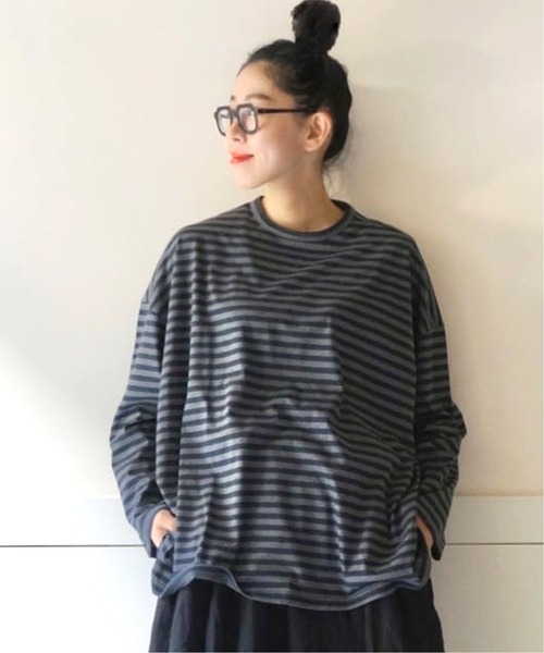 JOURNAL STANDARD - journal standard luxe リヨセルボーダー トレープロンT JOURNAL STANDARD LUXE（ジャーナルスタンダード ラックス）の