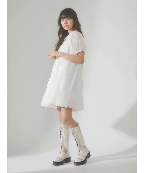 merry jenny 美品 flowerコットンティアードミニワンピース merry jenny flowerコットンティアードミニワンピース - メルカリ