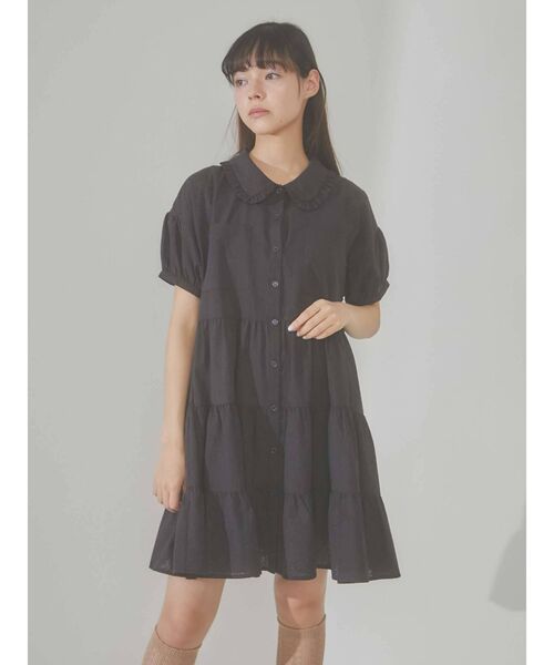 merry jenny（メリージェニー）の「flowerコットンティアードミニワンピース（ワンピース・レディース・ライトブルー/ブラック/オフホワイト・FREE）」の21枚目の写真