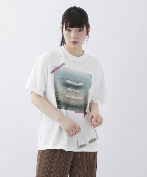 Ocean Pacific（オーシャンパシフィック）の「【OceanPacific×Sandy mag】ユニセックス 50thコラボTシャツ（Tシャツ/カットソー・レディース・ホワイト/チャコールグレー/ピンク・MEDIUM/LARGE/X-LARGE）」の4枚目の写真