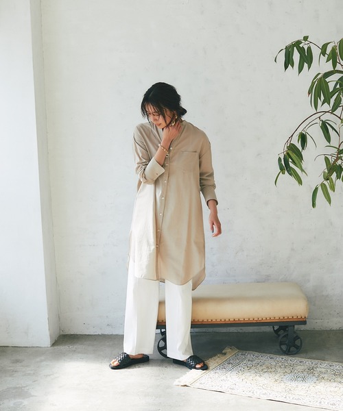 RIVE DROITE(リヴドロワ)の「ソフトボイルチュニックシャツ(シャツ/ブラウス・レディース・ベージュ/イエロー/ミント/ブラック・FREE)」の18枚目の写真