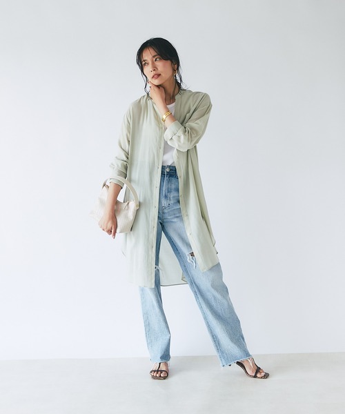 RIVE DROITE(リヴドロワ)の「ソフトボイルチュニックシャツ(シャツ/ブラウス・レディース・ベージュ/イエロー/ミント/ブラック・FREE)」の13枚目の写真