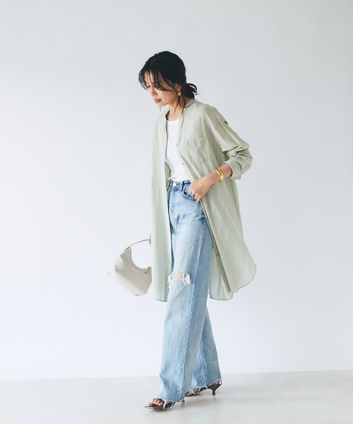 RIVE DROITE(リヴドロワ)の「ソフトボイルチュニックシャツ(シャツ/ブラウス・レディース・ベージュ/イエロー/ミント/ブラック・FREE)」の14枚目の写真