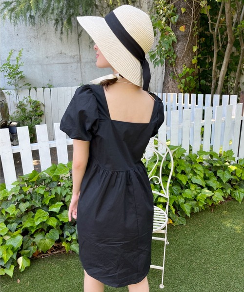 Loueme（ルエム）の「ハイウエストふんわりボリュームワンピ（ワンピース・レディース・ホワイト/ブラック・FREE）」の9枚目の写真