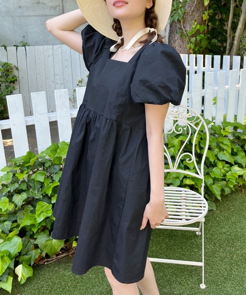 Loueme（ルエム）の「ハイウエストふんわりボリュームワンピ（ワンピース・レディース・ホワイト/ブラック・FREE）」の11枚目の写真