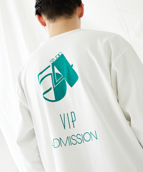 JOURNAL STANDARD(ジャーナルスタンダード)の「STUDIO54×JOURNAL STANDARD ロングTシャツ(Tシャツ/カットソー・メンズ・ホワイト/ブラック/イエロー/ブルー・MEDIUM/LARGE)」の2枚目の写真
