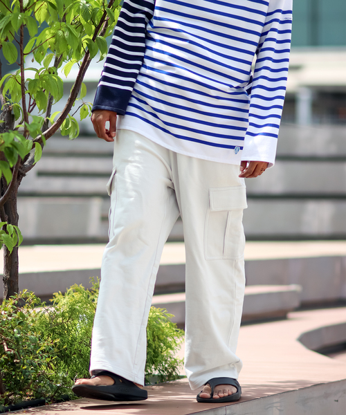 JOINT WORKS(ジョイントワークス)の「JW-SWEAT CARGO ワイドパンツ(カーゴパンツ・メンズ・ライトグレー/ブラック系その他・MEDIUM/LARGE)」の2枚目の写真