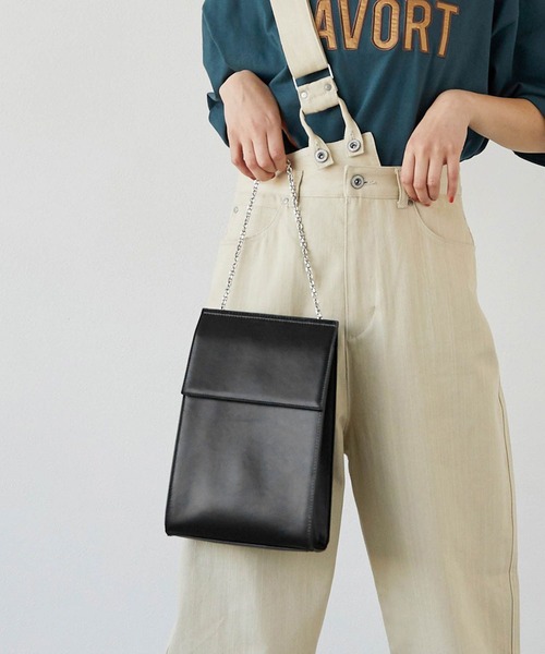 179/WG（イチナナキュウダブルジー）の「3WAYフェイクレザーバッグ（ショルダーバッグ・レディース・オレンジ/ブラック/グリーン/オフホワイト・FREE）」の2枚目の写真