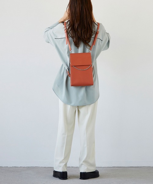 179/WG（イチナナキュウダブルジー）の「3WAYフェイクレザーバッグ（ショルダーバッグ・レディース・オレンジ/ブラック/グリーン/オフホワイト・FREE）」の22枚目の写真