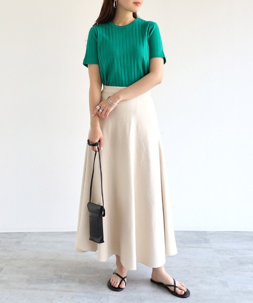 コットンツイルマーメイドフレアロングスカート