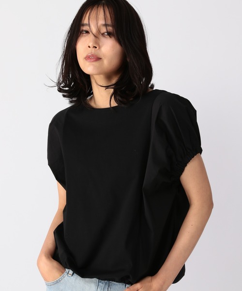 BARNYARDSTORM(バンヤードストーム)の「BARNYARDSTORM / 【WEB限定サイズL】ドッキングボリュームシャツ(Tシャツ/カットソー・レディース・ホワイト/ブラック・0/1/2)」の1枚目の写真