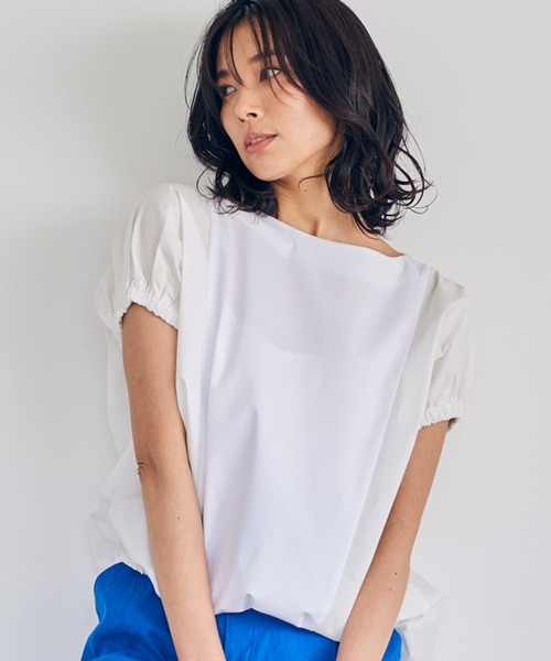 BARNYARDSTORM(バンヤードストーム)の「BARNYARDSTORM / 【WEB限定サイズL】ドッキングボリュームシャツ(Tシャツ/カットソー・レディース・ホワイト/ブラック・0/1/2)」の13枚目の写真