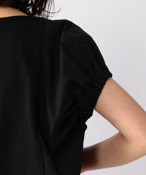 BARNYARDSTORM(バンヤードストーム)の「BARNYARDSTORM / 【WEB限定サイズL】ドッキングボリュームシャツ(Tシャツ/カットソー・レディース・ホワイト/ブラック・0/1/2)」の4枚目の写真