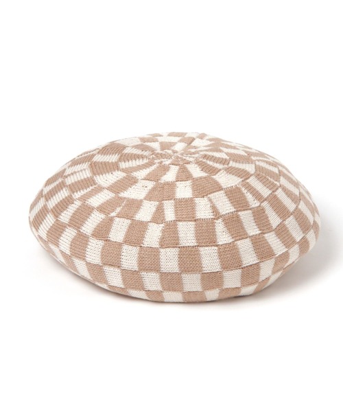 ALAND（エーランド）の「【UNISEX】3.3Field Trip／チェッカーベレー 2295170（ハンチング/ベレー帽・レディース・ブラック/ベージュ/ブルー/ライトグリーン・FREE）」の3枚目の写真