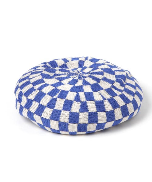 ALAND（エーランド）の「【UNISEX】3.3Field Trip／チェッカーベレー 2295170（ハンチング/ベレー帽・レディース・ブラック/ベージュ/ブルー/ライトグリーン・FREE）」の4枚目の写真