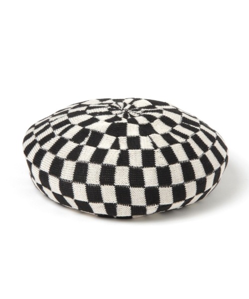 ALAND（エーランド）の「【UNISEX】3.3Field Trip／チェッカーベレー 2295170（ハンチング/ベレー帽・レディース・ブラック/ベージュ/ブルー/ライトグリーン・FREE）」の2枚目の写真
